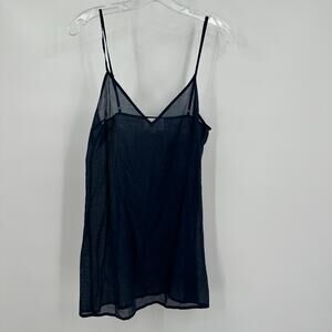 Bird And Knoll Womens Sheer Tank Top Size XS‎ Navy Minimalist Coastal Nautical